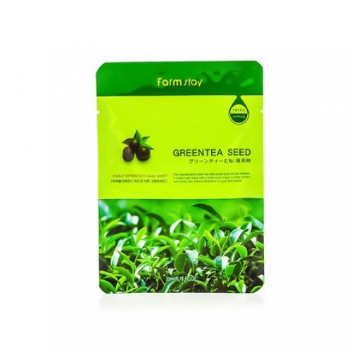 Маска тканевая для лица с экстрактом семян зеленого чая Visible "Farm Stay"