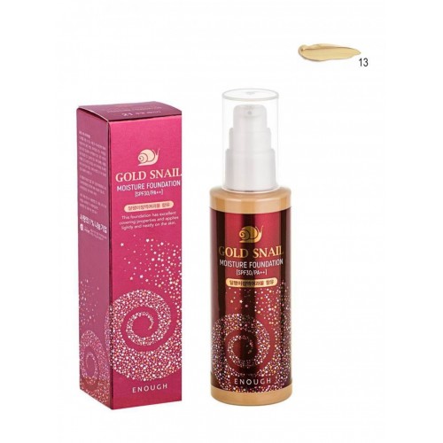 Тональный Крем Gold Snail Moisture Foundation 13 SPF 30 100g "Enough"