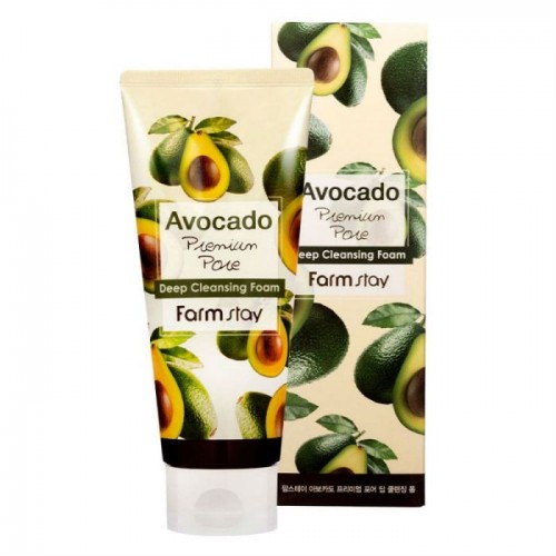 Очищающая пенка с экстрактом авокадо Avocado Premium Pore Deep Cleansing Foam "Farm Stay"