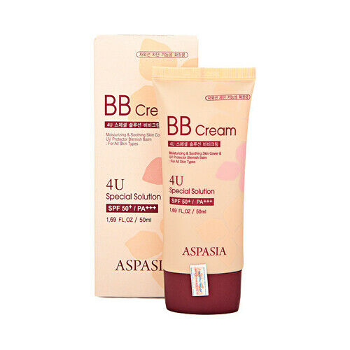 BB крем для лица солнцезащитный 4U Sun BB cream SPF 50+, 50 мл "Aspasia"